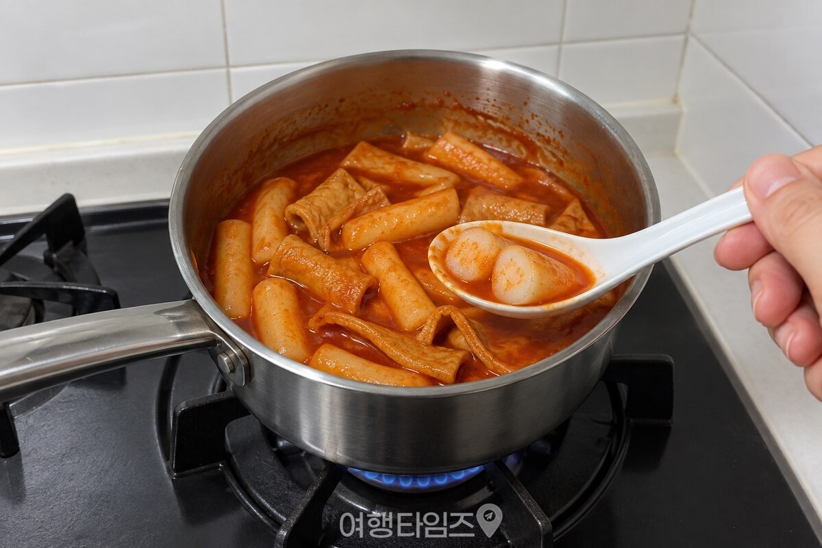 냄비 안에서 떡볶이 떡과 어묵이 붉고 걸쭉한 양념에 고르게 담긴 모습. / 기사 이해를 돕기 위한 생성형 이미지