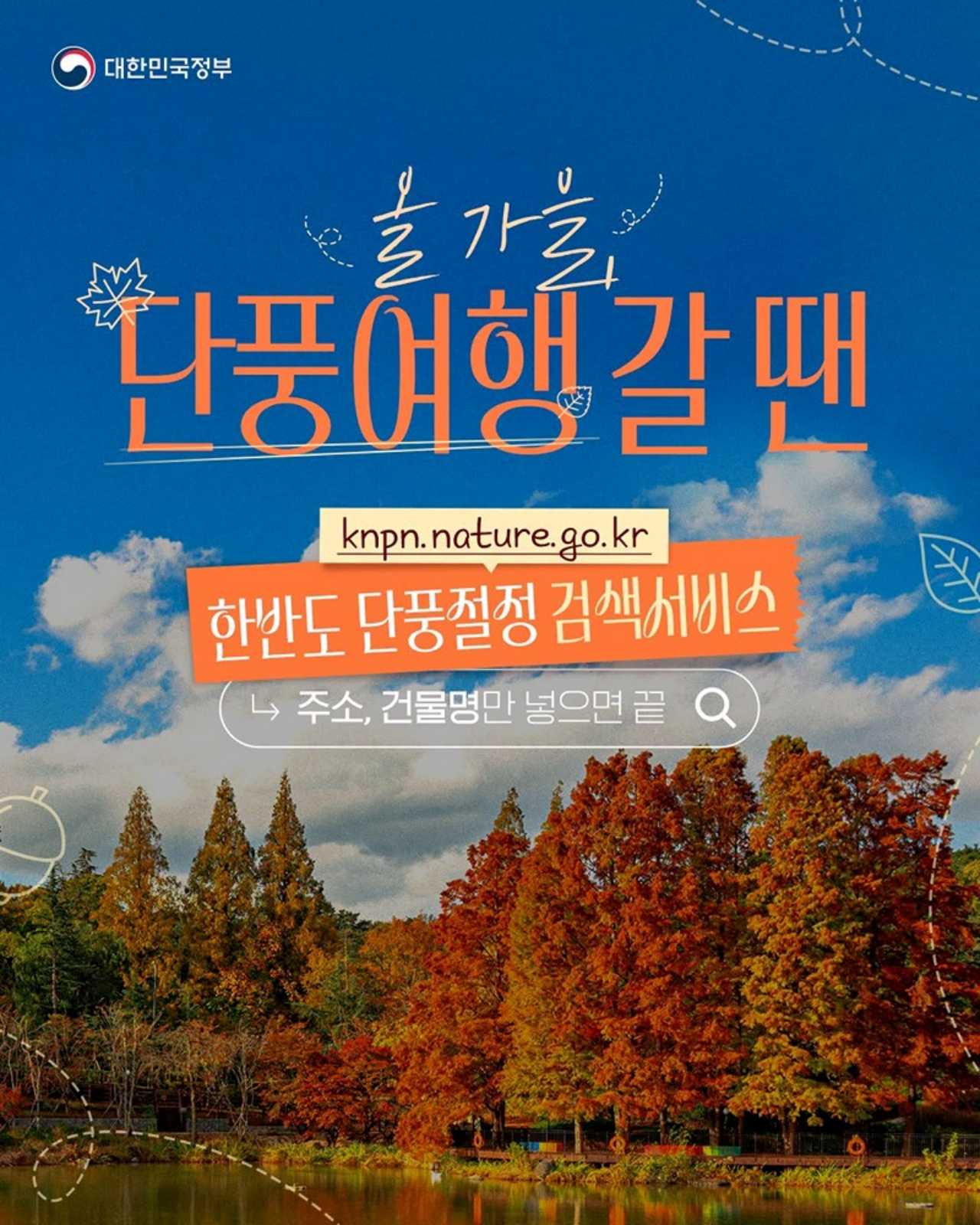 한반도 단풍절정 검색서비스 / 사진=대한민국 정책브리핑
