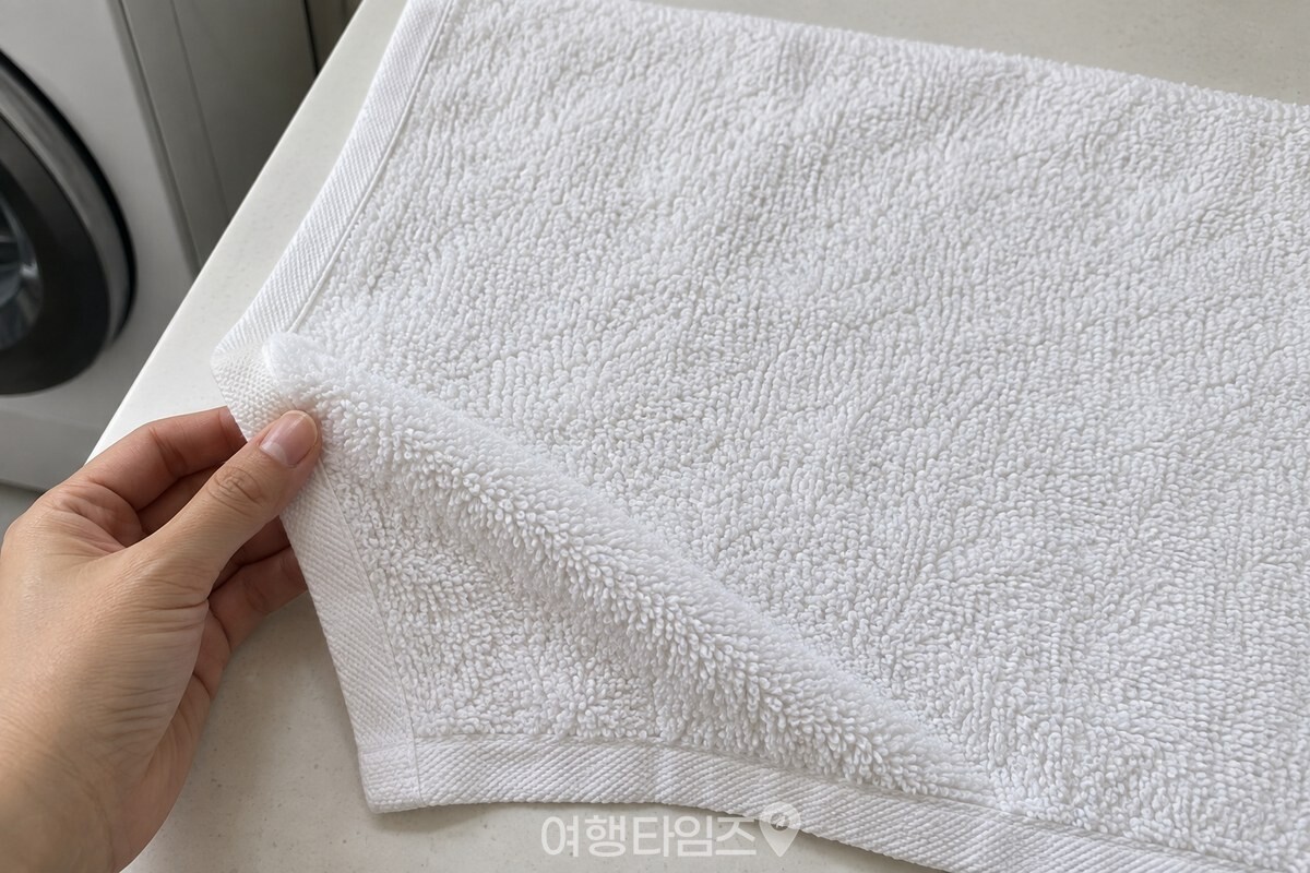 새 수건의 표면 고리와 실 사이의 결을 가까이에서 보여 주는 모습. / 기사 이해를 돕기 위한 생성형 이미지