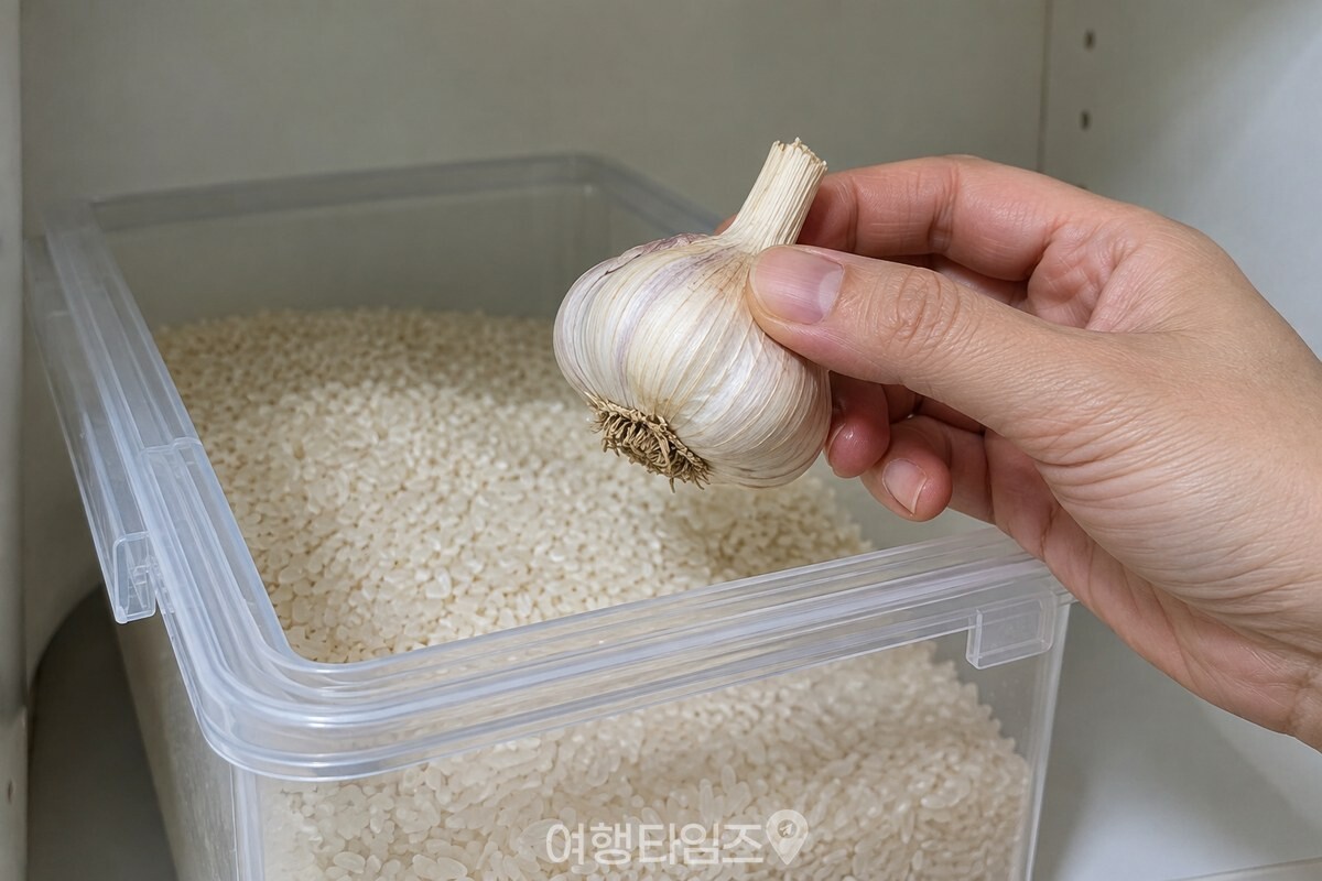손으로 집어 든 마른 통마늘의 단단한 표면을 확인하고 있다. / 기사 이해를 돕기 위한 생성형 이미지