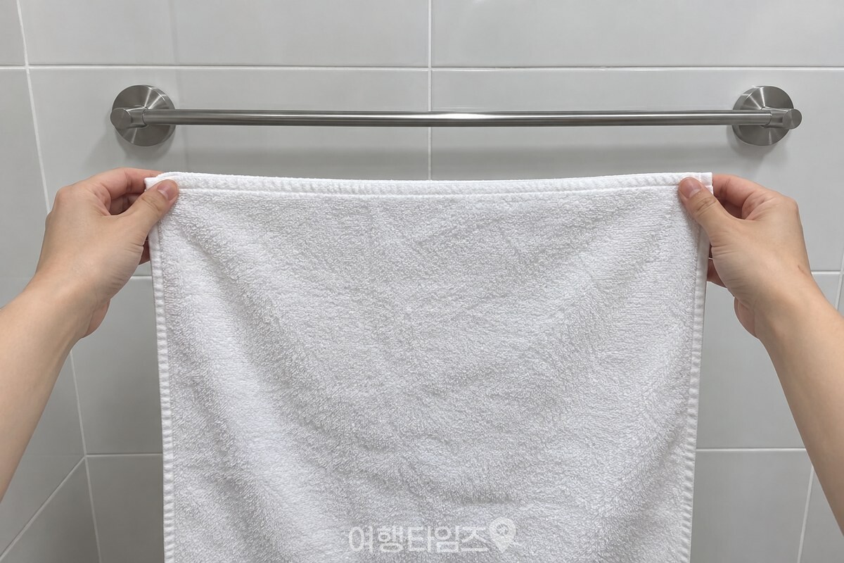 깨끗한 흰 수건을 양손으로 펴서 주름을 정리하는 모습. / 기사 이해를 돕기 위한 생성형 이미지