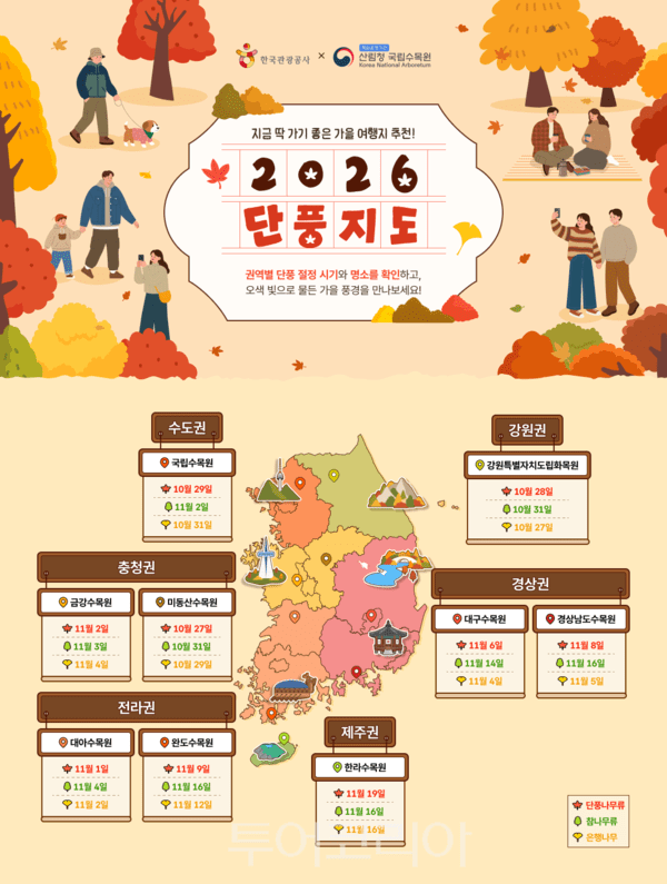 2026년 단풍지도 /이미지-한국관광공사