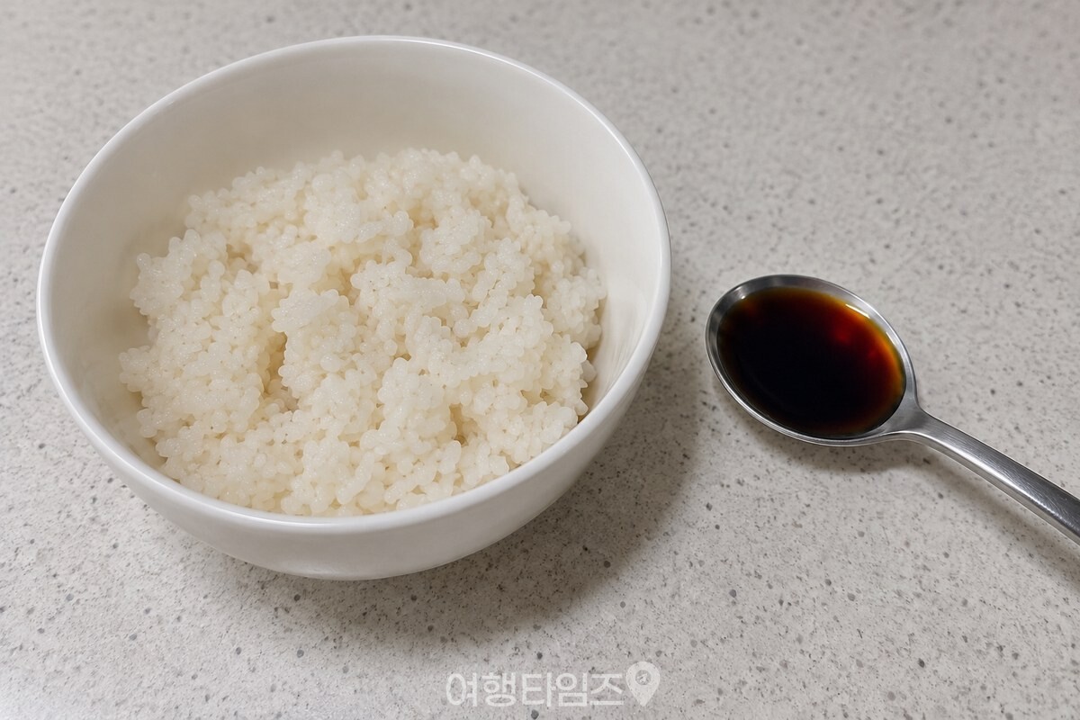 찬밥과 진간장 1큰술을 조리 전에 나란히 준비한 모습. / 기사 이해를 돕기 위한 생성형 이미지
