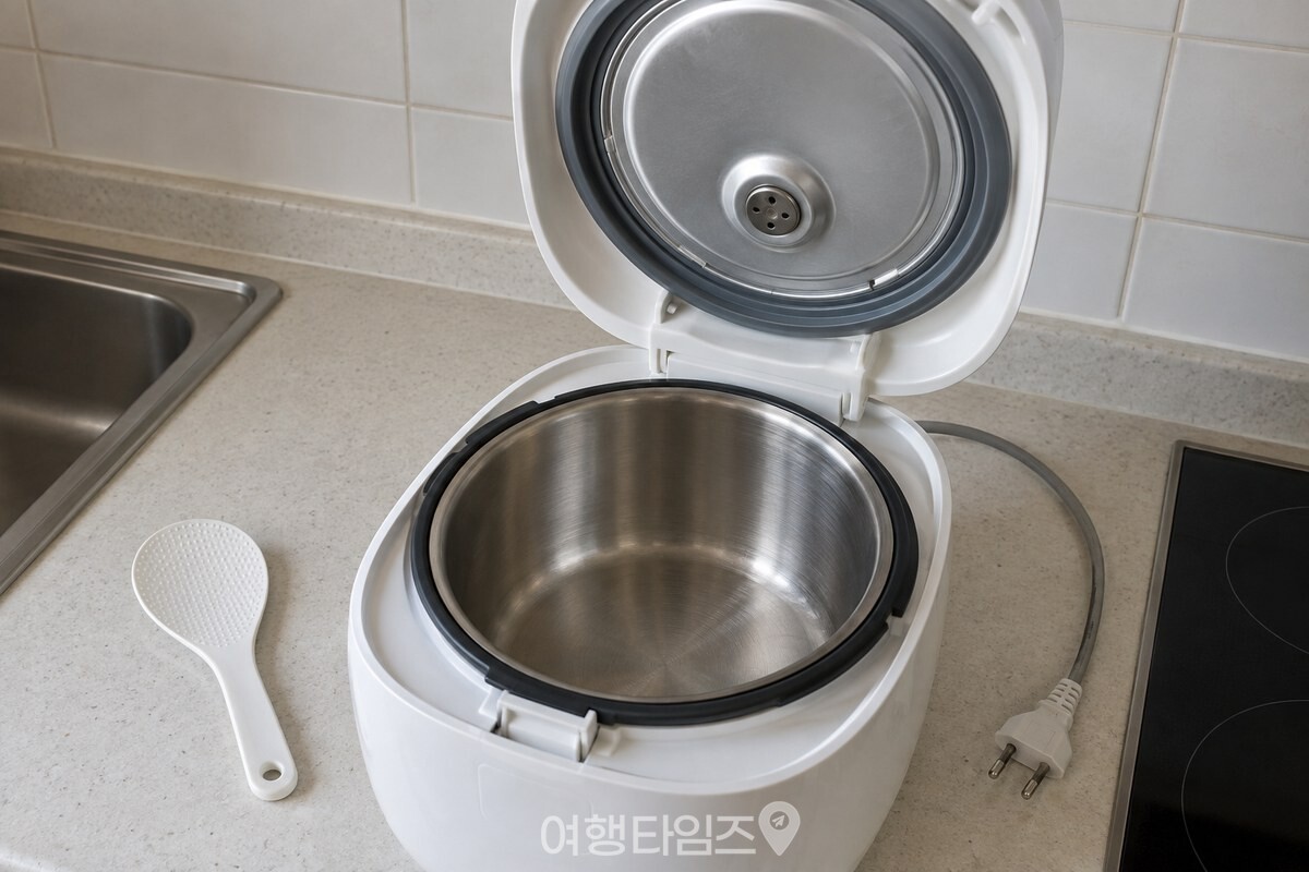 전원을 뺀 전기밥솥의 열린 뚜껑 안쪽에 둥근 고무패킹이 또렷하게 보인다. / 기사 이해를 돕기 위한 생성형 이미지