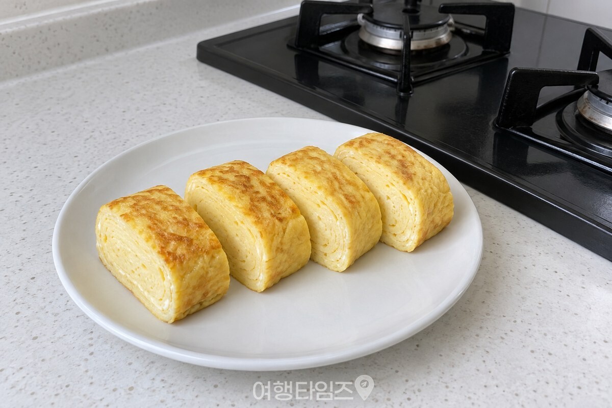 도톰하게 익힌 연두부 계란말이를 썰어 단면을 보여 준 모습. / 기사 이해를 돕기 위한 생성형 이미지