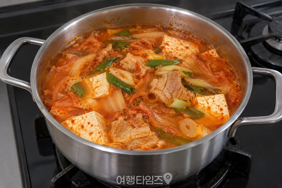 버터가 녹은 뒤 붉은 김치찌개 표면에 옅은 노란 윤기가 퍼져 있다. / 기사 이해를 돕기 위한 생성형 이미지