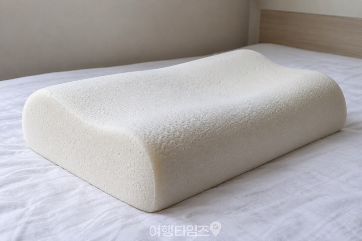 마른 메모리폼 베개의 완만한 굴곡과 두께가 가까이 보이는 모습. / 기사 이해를 돕기 위한 생성형 이미지
