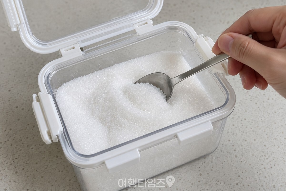 식빵을 꺼낸 뒤 숟가락 끝이 부드러워진 설탕에 들어가 있다. / 기사 이해를 돕기 위한 생성형 이미지