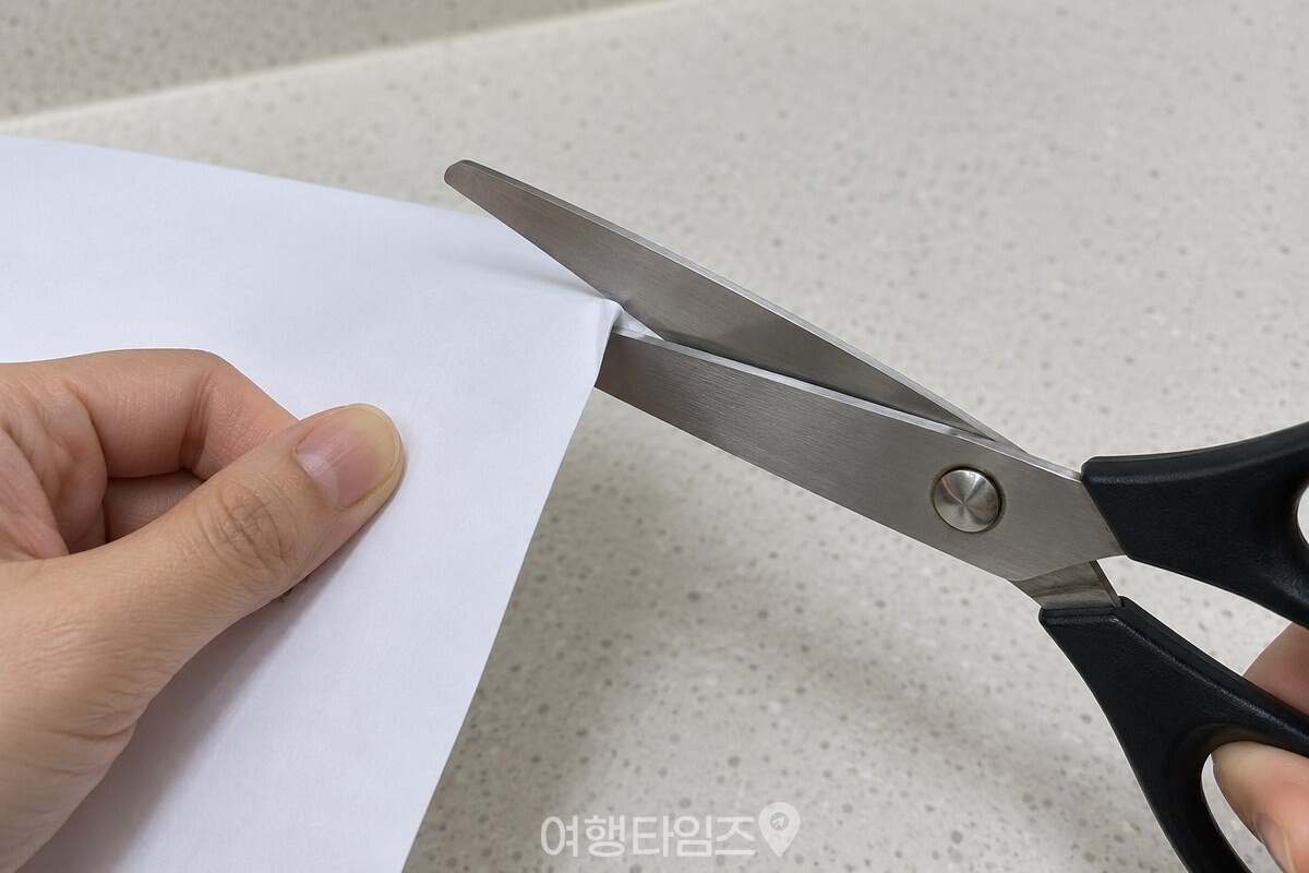 가위 날 끝의 비스듬한 면과 가볍게 접힌 종이 가장자리가 가까이 보이는 모습. / 기사 이해를 돕기 위한 생성형 이미지