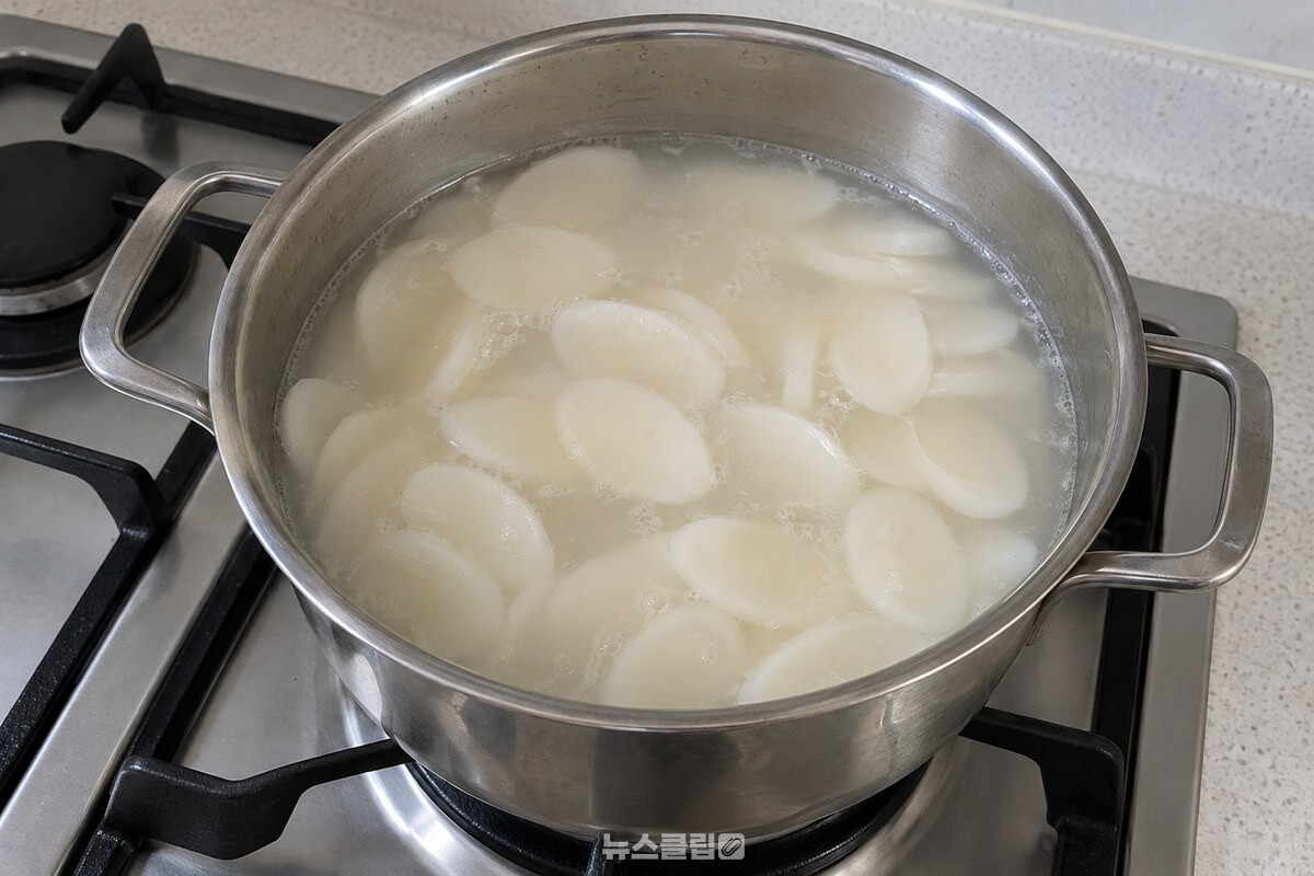 떡이 들어간 국물의 농도와 떠오른 떡을 가까이에서 담은 모습. / 기사 이해를 돕기 위한 생성형 이미지