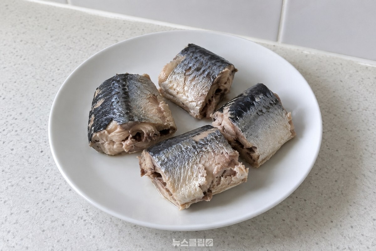 접시에 옮긴 꽁치 통조림 살을 실온에 두는 준비 단계. / 기사 이해를 돕기 위한 생성형 이미지