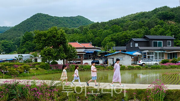 사진 /  ‘우리, 청양에서 살 수 있을까?’ 참가 아동들의 마을 탐방모습