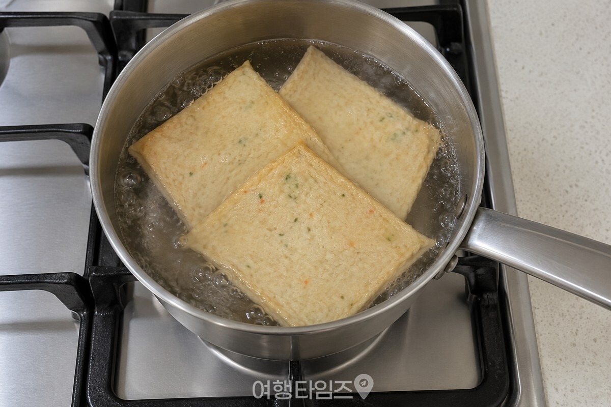 끓는 물에 어묵을 30초간 데치는 작은 냄비. / 기사 이해를 돕기 위한 생성형 이미지