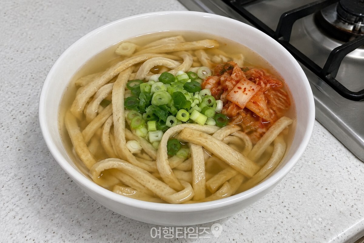 멸치육수에 가늘게 썬 어묵을 담아 낸 어묵국수 한 그릇 / 기사 이해를 돕기 위한 생성형 이미지