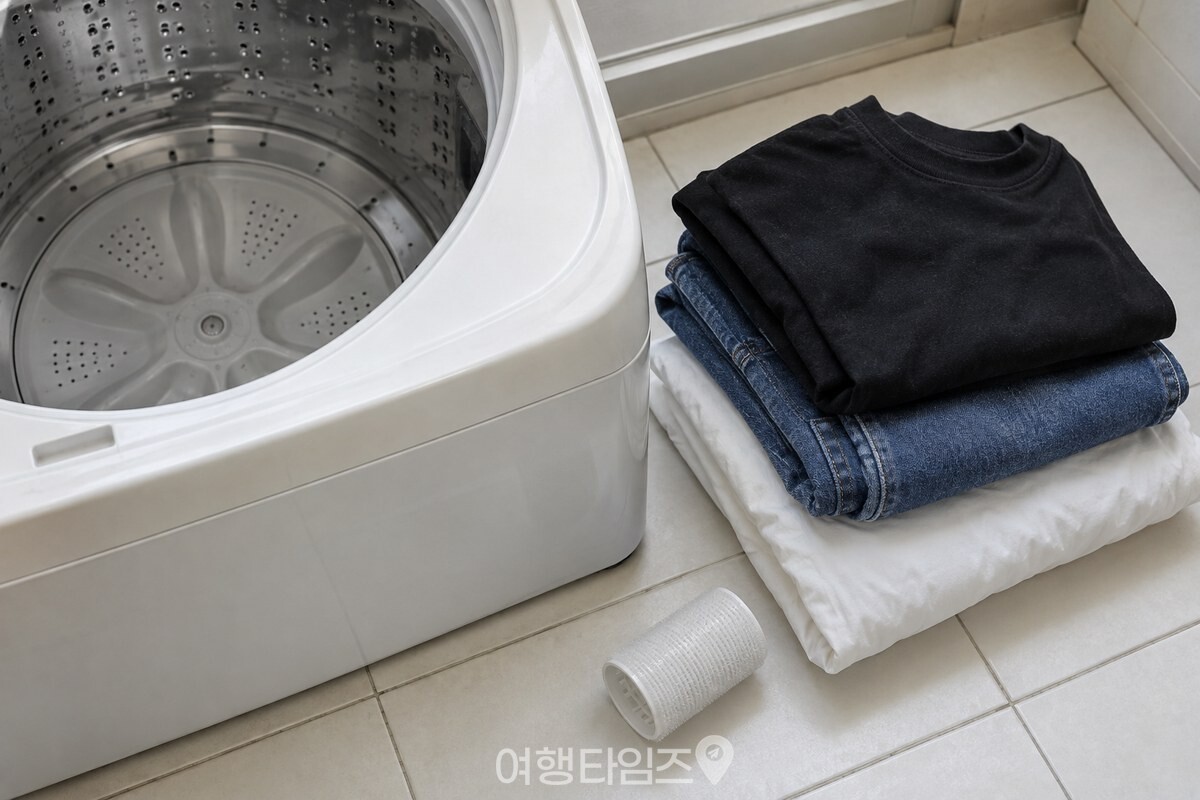 빨래용으로 따로 둔 흰색 벨크로 헤어롤 한 개. / 기사 이해를 돕기 위한 생성형 이미지