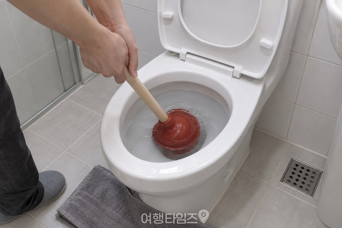 물에 잠긴 고무컵을 비스듬히 넣어 공기를 빼는 모습. / 기사 이해를 돕기 위한 생성형 이미지