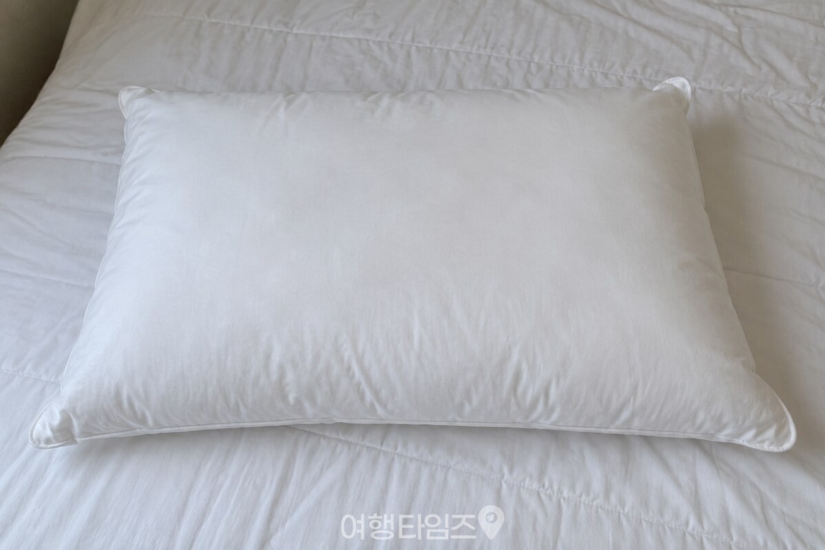 베갯잇을 벗긴 베개 속통을 평평한 침대 위에 길게 펼쳐 둔 모습이다. / 기사 이해를 돕기 위한 생성형 이미지