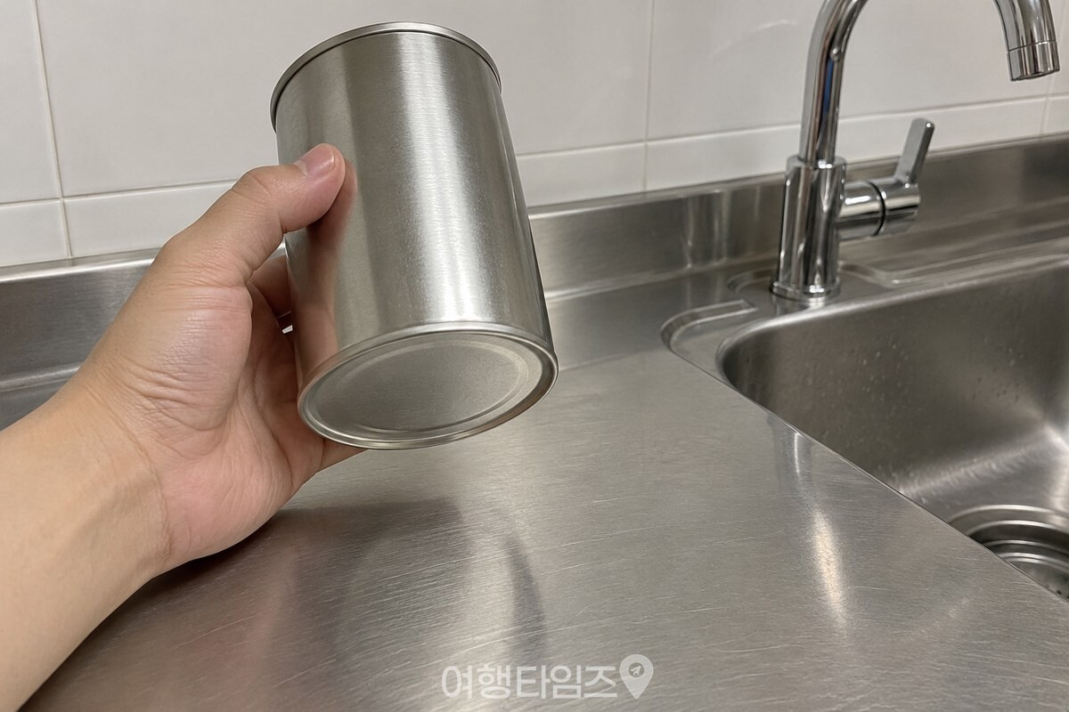 물기를 닦은 금속 바닥 양념 통과 스테인리스 싱크대 상판을 가까이에서 본 모습. / 기사 이해를 돕기 위한 생성형 이미지