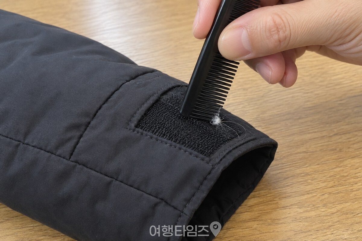 세운 일자 빗의 가는 빗살을 찍찍이 결을 따라 짧게 움직이는 모습. / 기사 이해를 돕기 위한 생성형 이미지