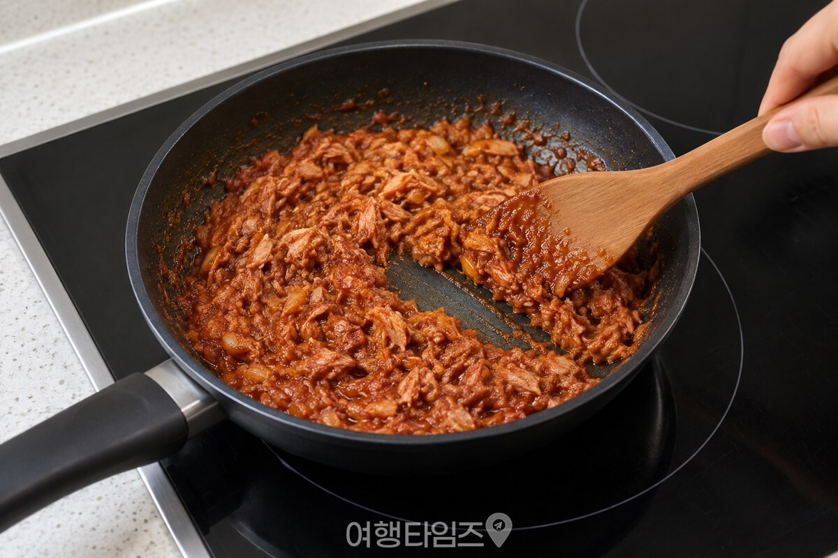 팬에서 되직하게 볶아진 참치쌈장 / 기사 이해를 돕기 위한 생성형 이미지