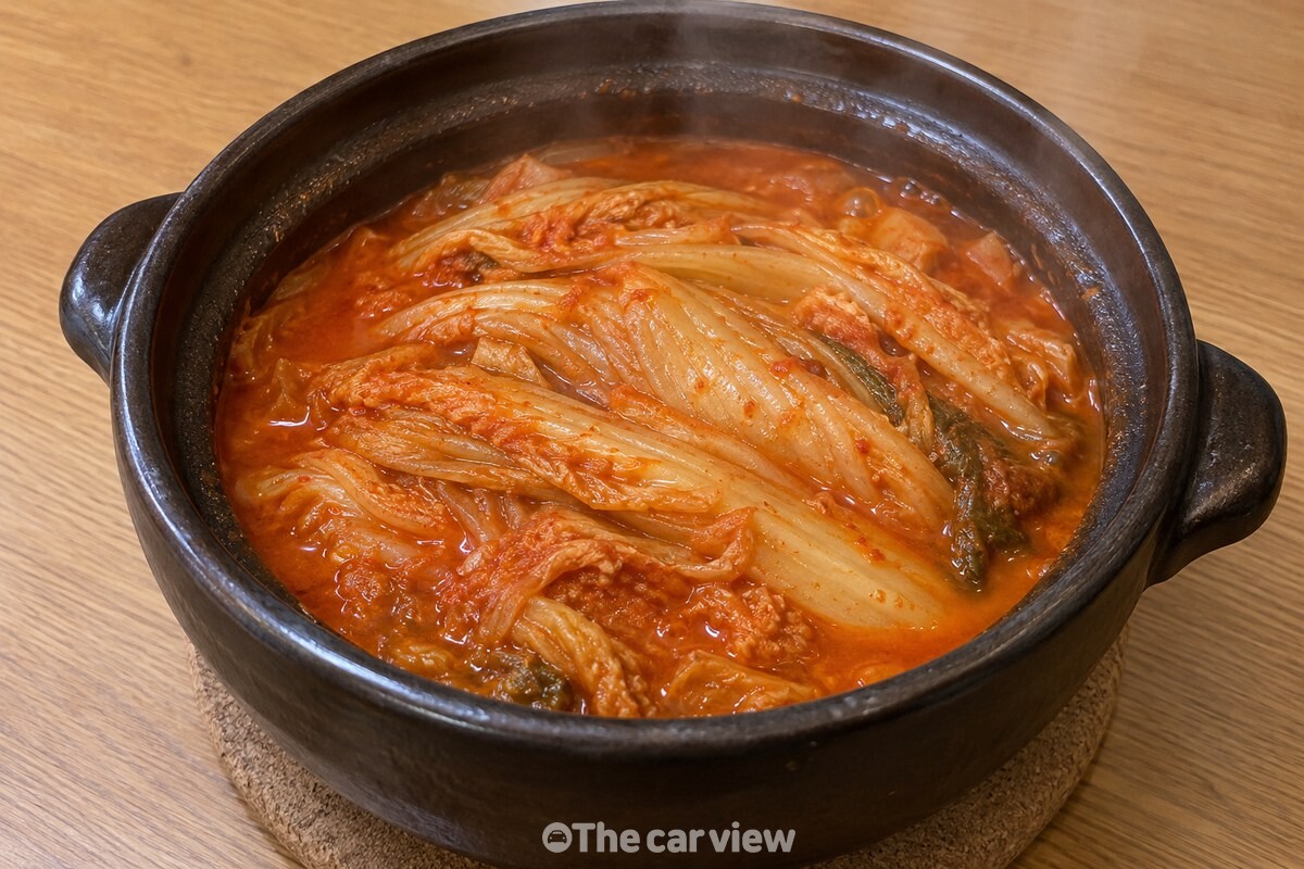 들기름 향이 밴 완성 김치찜이 담긴 냄비 / 기사 이해를 돕기 위한 생성형 이미지