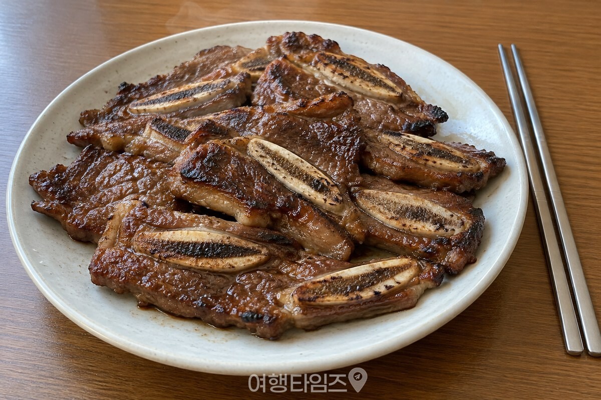 윤기 있게 구워 낸 LA갈비가 담긴 접시 / 기사 이해를 돕기 위한 생성형 이미지
