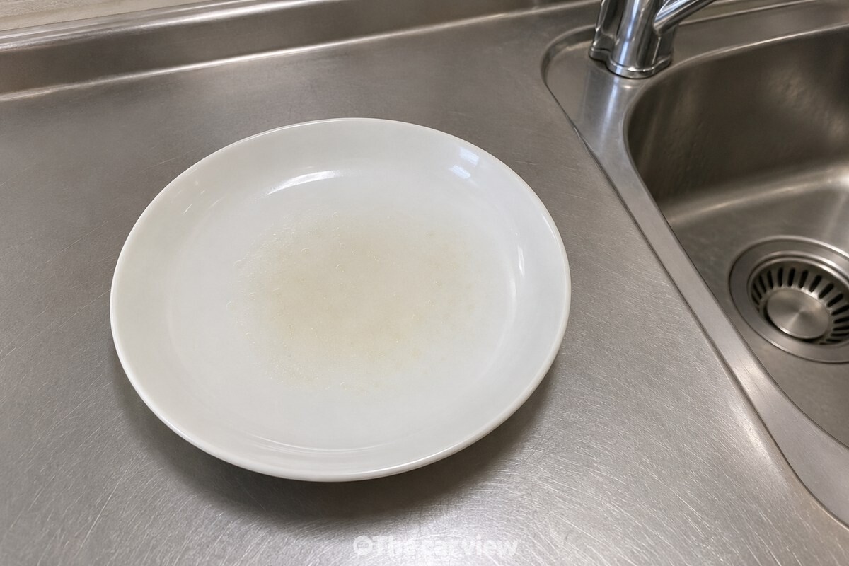 물기 없는 앞접시 바닥에 남은 옅은 고깃기름 막 / 기사 이해를 돕기 위한 생성형 이미지