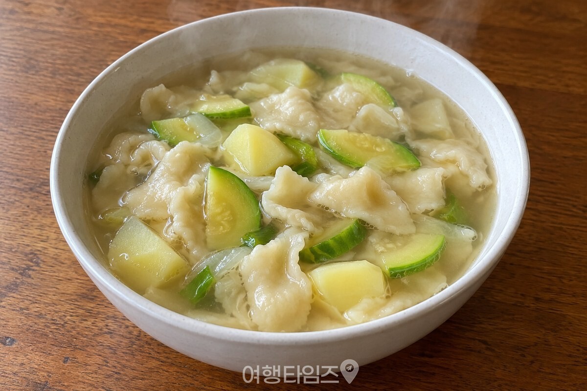 김이 오르는 감자 애호박 수제비 한 그릇 / 기사 이해를 돕기 위한 생성형 이미지