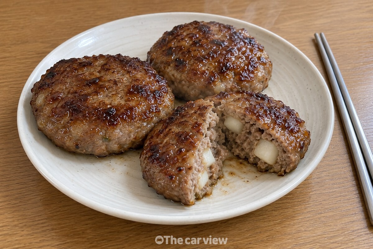 인절미 조각이 섞인 완성 떡갈비가 담긴 접시 / 기사 이해를 돕기 위한 생성형 이미지