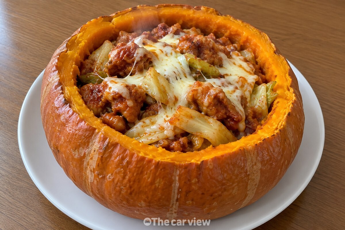 찐 늙은호박 그릇에 담아 치즈를 올린 닭갈비 / 기사 이해를 돕기 위한 생성형 이미지