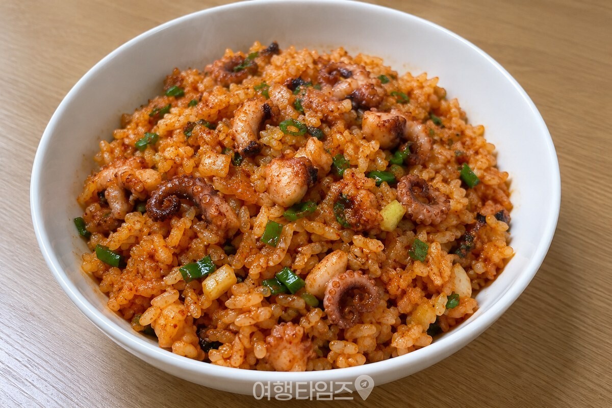 낙지젓을 넣어 완성한 붉은 볶음밥 / 기사 이해를 돕기 위한 생성형 이미지