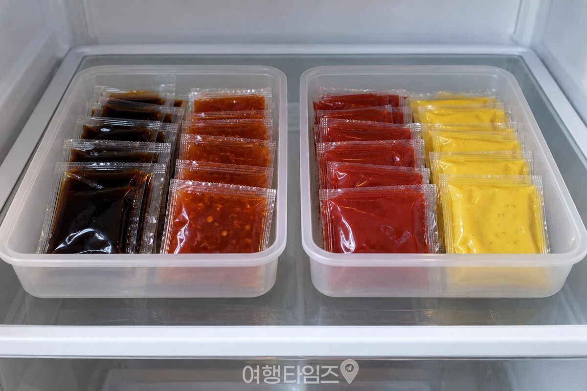 소스 종류별로 나눈 두 개의 빈 두부 용기 / 기사 이해를 돕기 위한 생성형 이미지