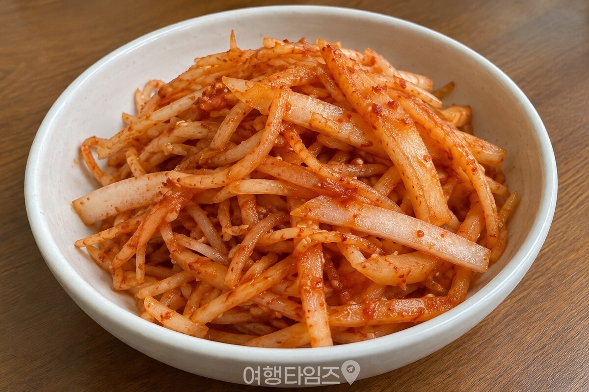 배채를 올린 완성 도라지무침 / 기사 이해를 돕기 위한 생성형 이미지