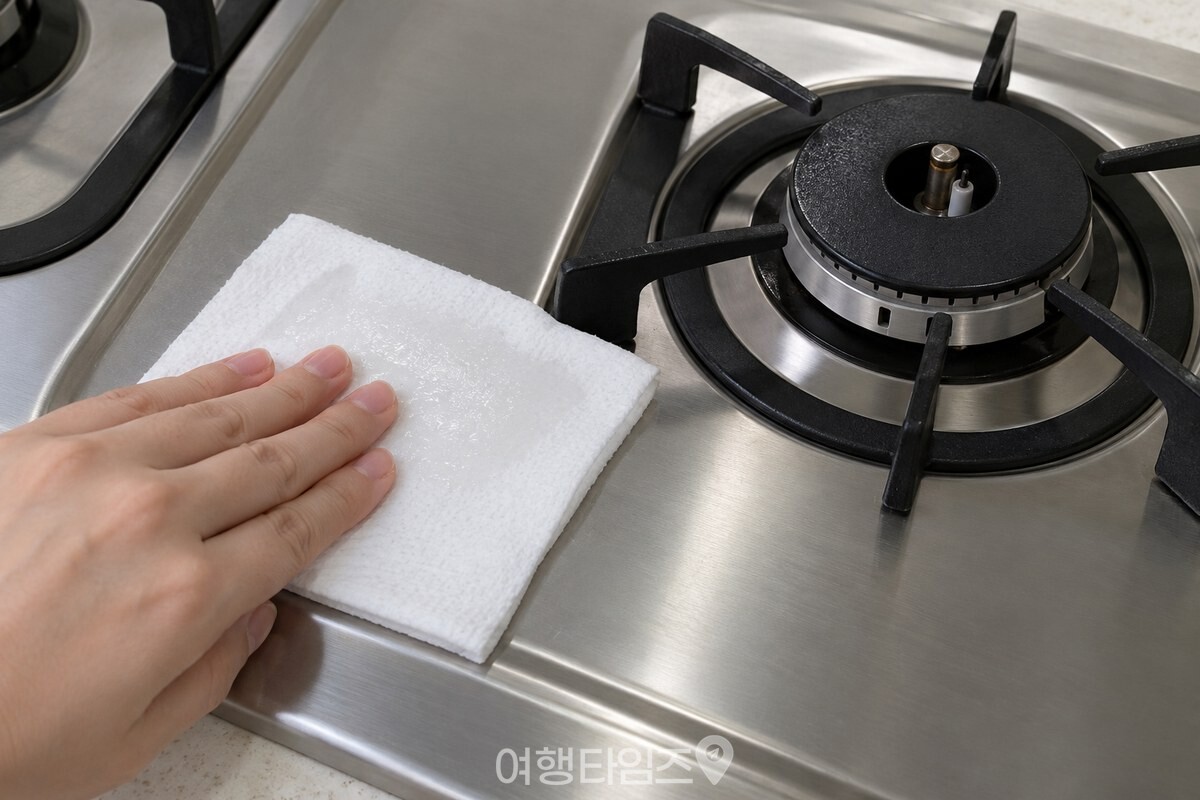 손 소독제를 적신 키친타월을 상판 위에 펼쳐 덮은 모습 / 기사 이해를 돕기 위한 생성형 이미지