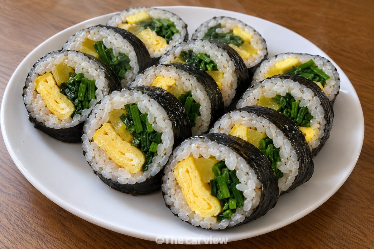 생부추와 달걀이 든 완성 김밥 / 기사 이해를 돕기 위한 생성형 이미지
