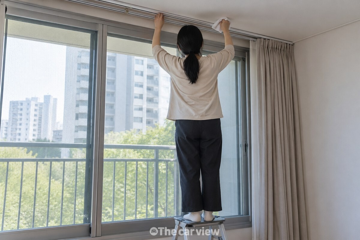튼튼한 발판 위에서 레일에 손을 뻗는 모습 / 기사 이해를 돕기 위한 생성형 이미지