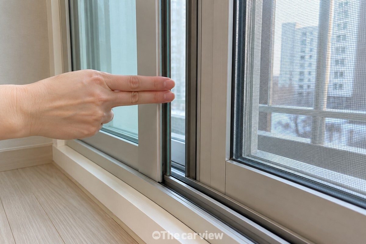 손가락 두 마디 폭으로 열어 둔 거실 창문 / 기사 이해를 돕기 위한 생성형 이미지
