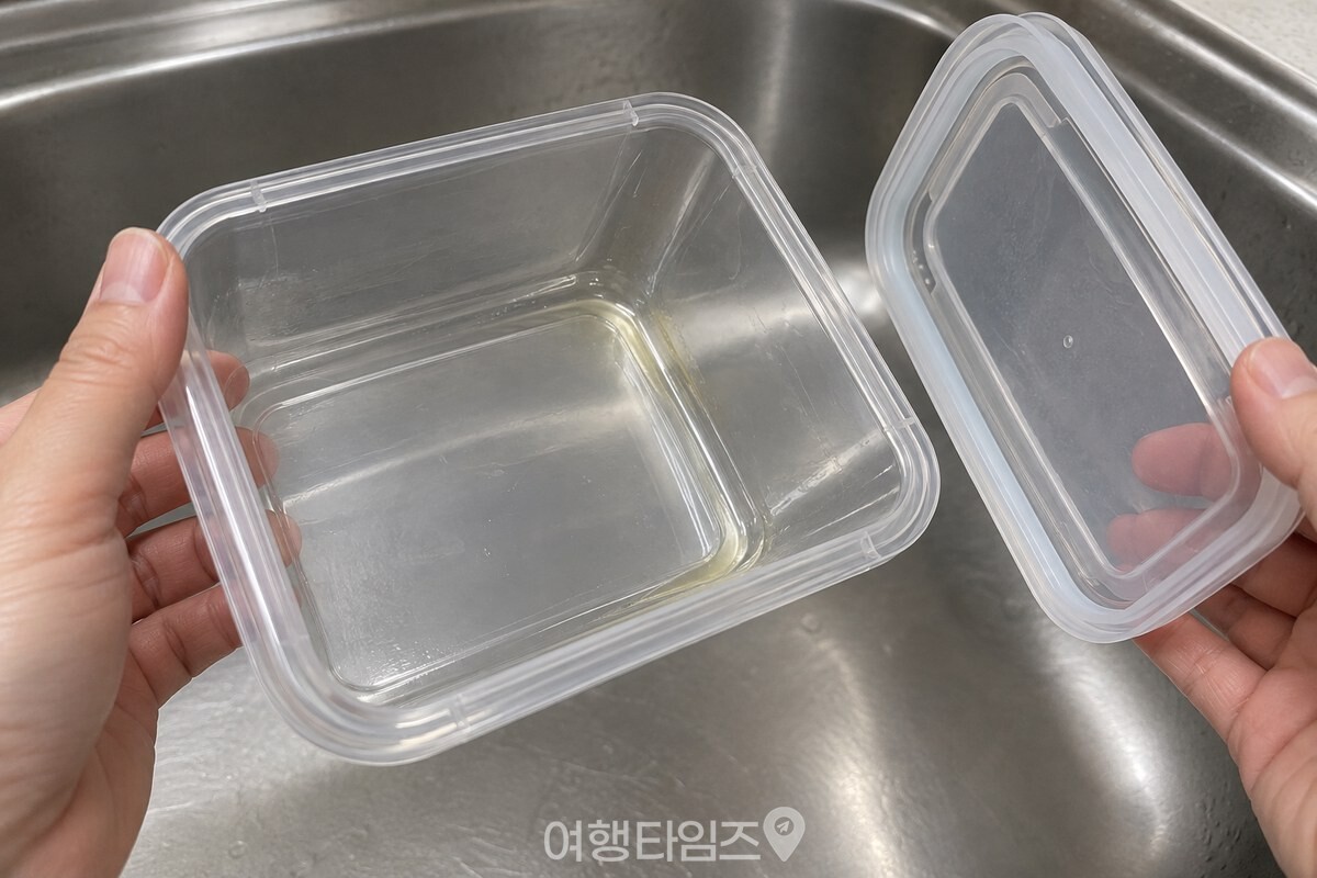 반찬통 안쪽 모서리를 가까이 보여 주는 모습 / 기사 이해를 돕기 위한 생성형 이미지