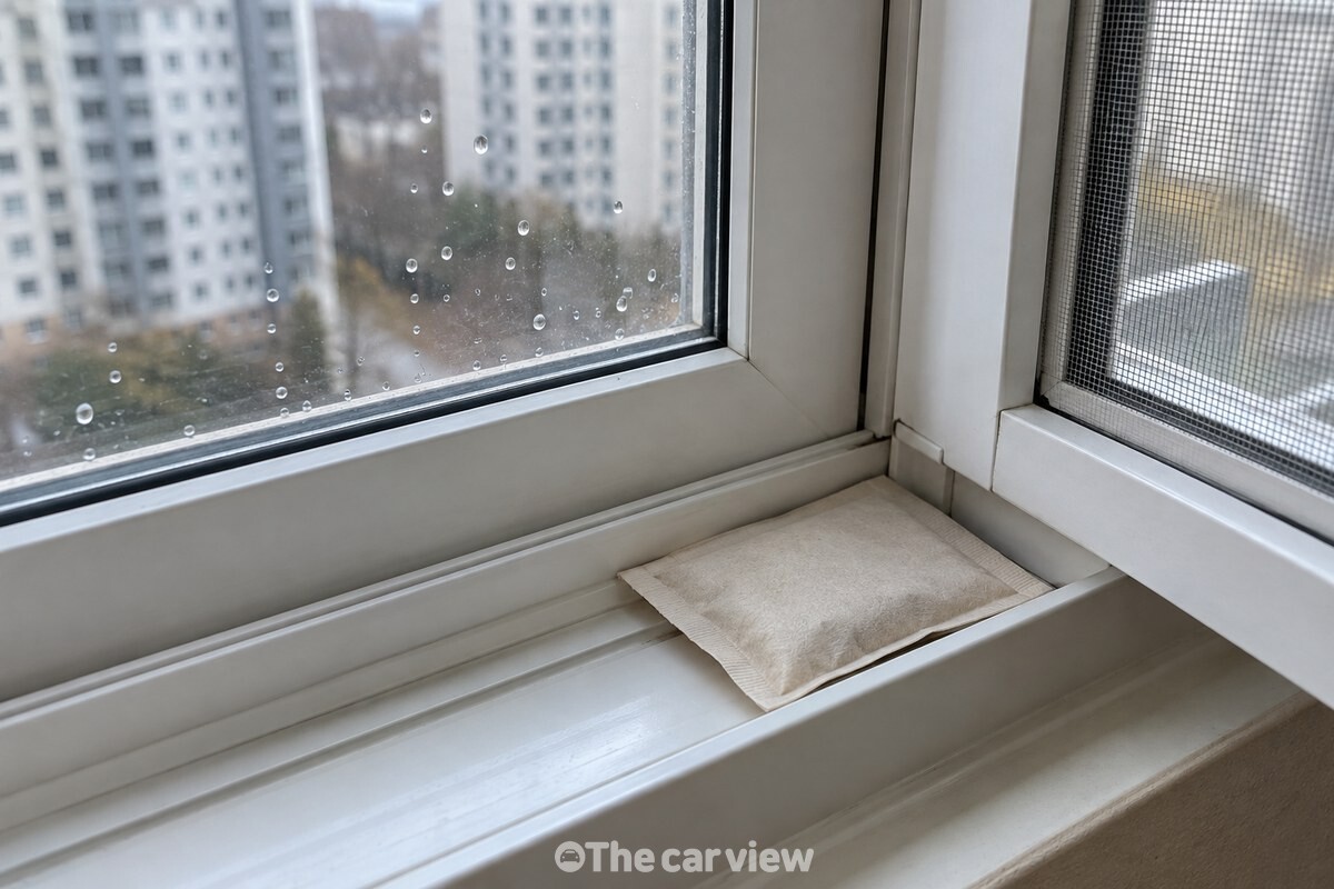 창틀 모서리에 밀봉된 핫팩을 놓아둔 모습 / 기사 이해를 돕기 위한 생성형 이미지