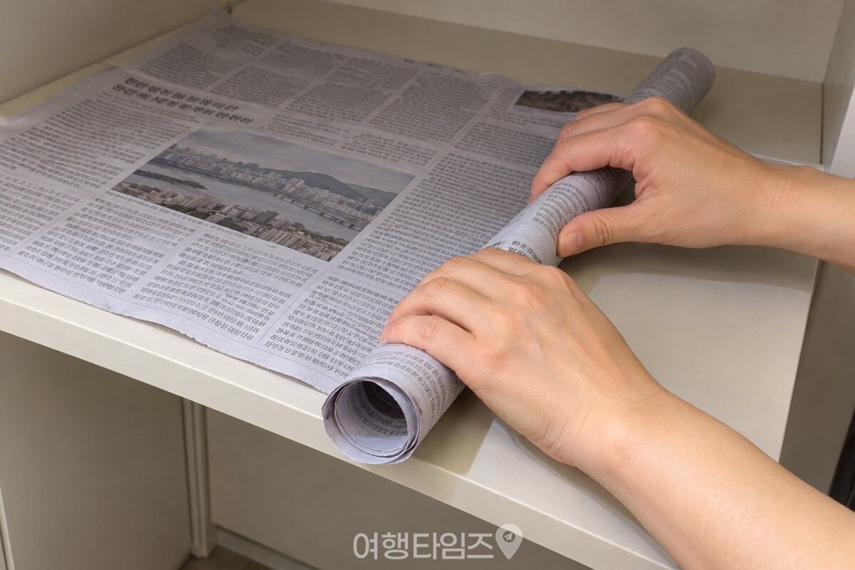 신문지를 손바닥 굵기로 느슨하게 마는 손 / 기사 이해를 돕기 위한 생성형 이미지