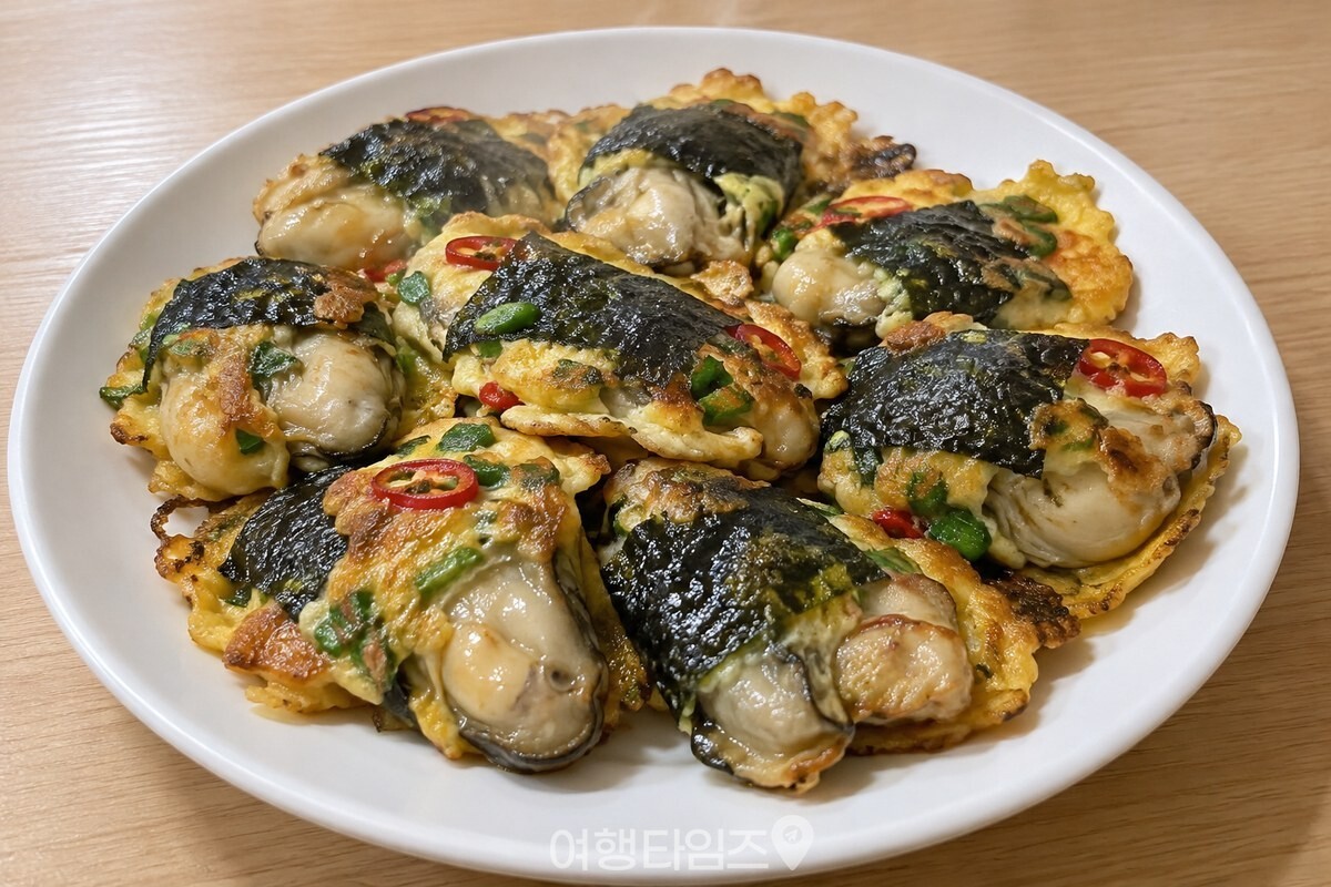 노릇하게 부쳐 접시에 담은 김 굴전 / 기사 이해를 돕기 위한 생성형 이미지