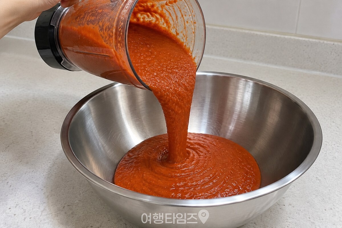 곱게 갈아 걸쭉하게 흐르는 보리밥 열무김치 양념 / 기사 이해를 돕기 위한 생성형 이미지