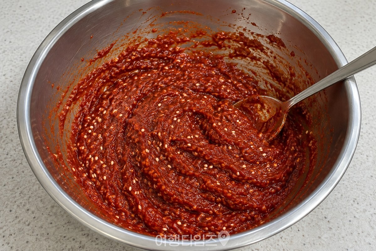 통깨를 섞은 걸쭉한 파김치 양념 / 기사 이해를 돕기 위한 생성형 이미지