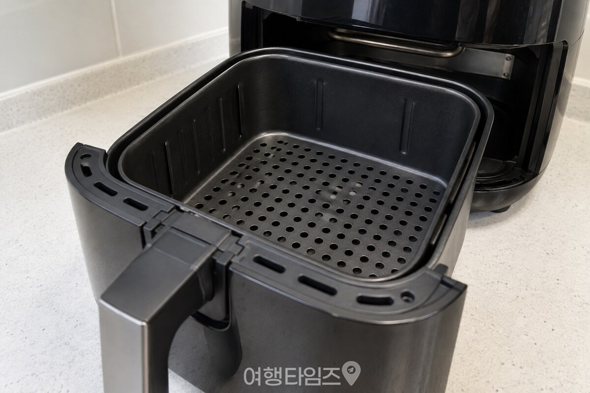 깨끗이 씻은 바스켓을 꺼낸 에어프라이어 서랍 / 기사 이해를 돕기 위한 생성형 이미지
