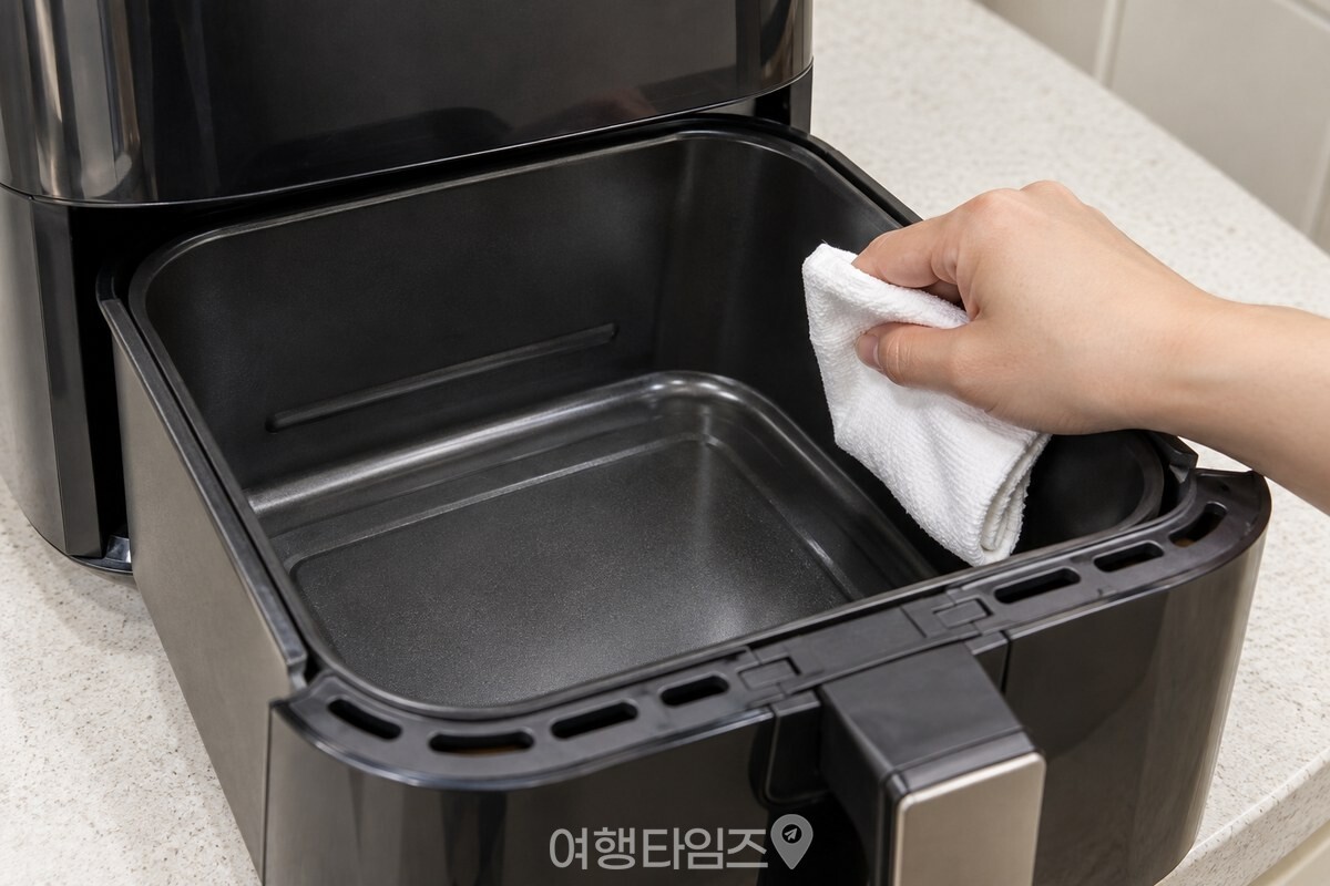 물기를 꽉 짠 행주로 서랍 안쪽을 닦는 손 / 기사 이해를 돕기 위한 생성형 이미지