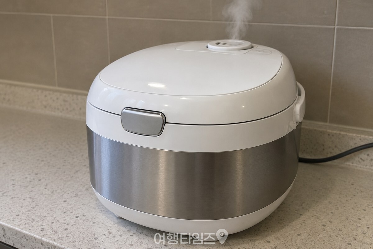 뚜껑을 닫고 뜸을 들이는 전기밥솥 / 기사 이해를 돕기 위한 생성형 이미지