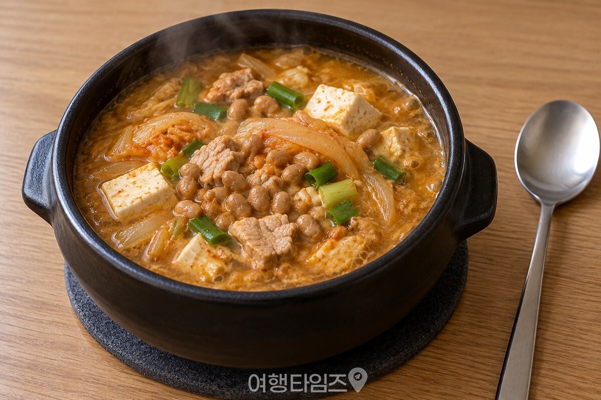 뚝배기에 담긴 완성된 청국장찌개 / 기사 이해를 돕기 위한 생성형 이미지