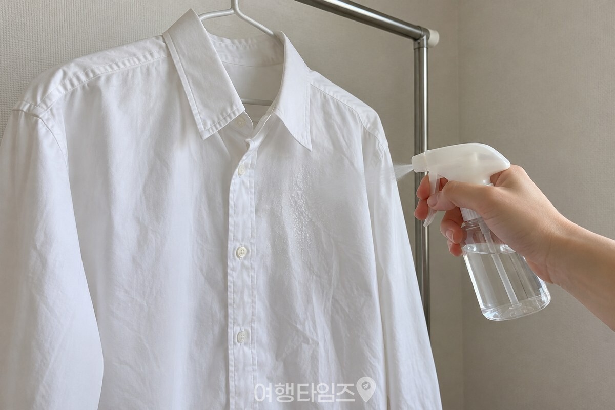 분무기로 물기를 더한 셔츠 주름 부위 / 기사 이해를 돕기 위한 생성형 이미지
