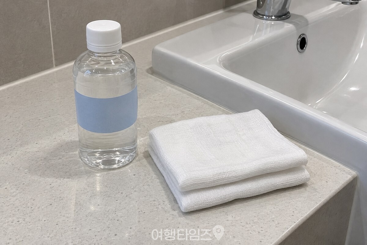70% 소독용 에탄올과 마른 천을 준비한 모습 / 기사 이해를 돕기 위한 생성형 이미지