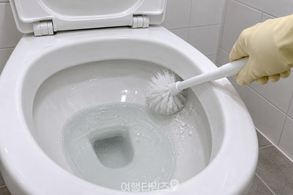 변기 전용 솔로 내벽을 둥글게 문지르는 모습 / 기사 이해를 돕기 위한 생성형 이미지